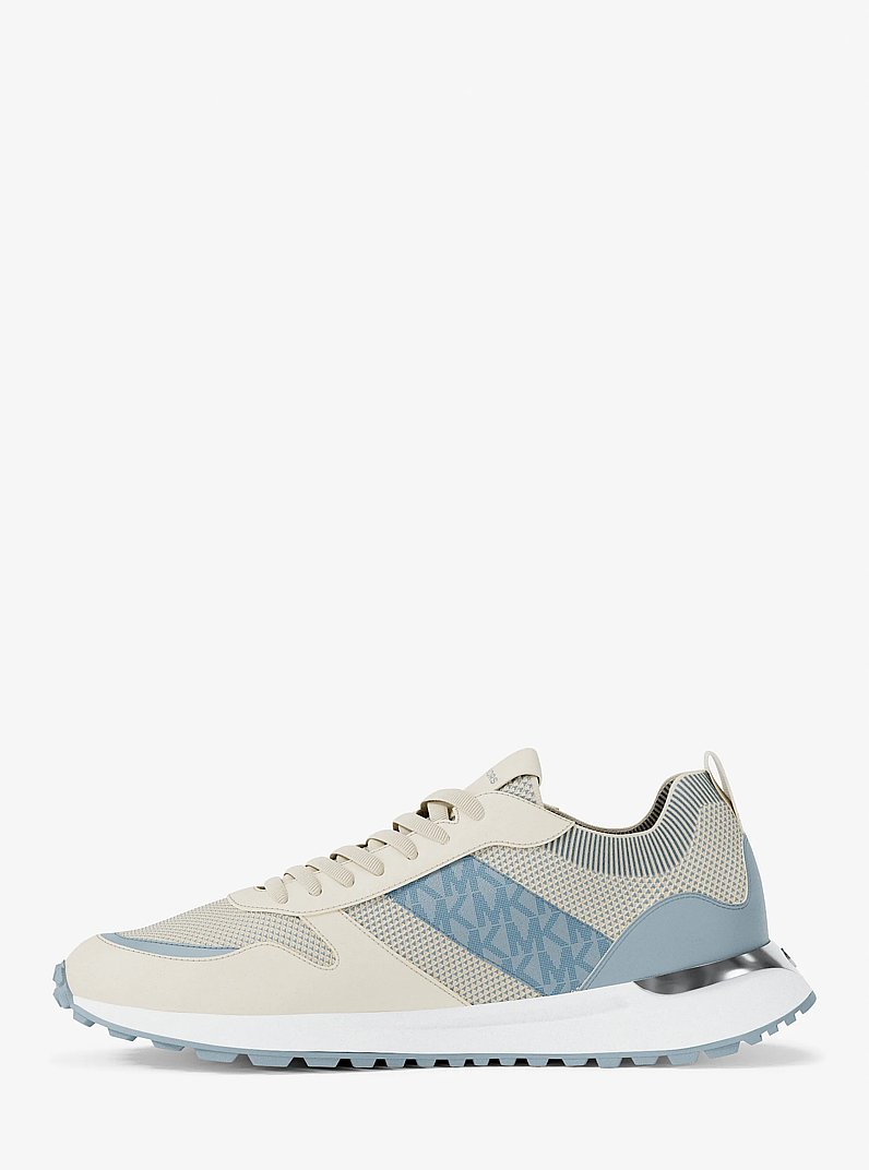 Jesse Mixed-Media Trainer in PALE OCEAN | Michael Kors