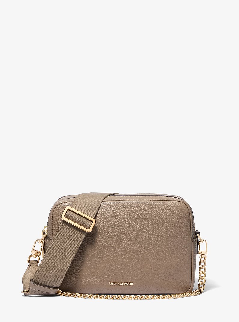 Bryant Medium Pebbled Leather Camera Crossbody Bag in BIRCH | Michael Kors