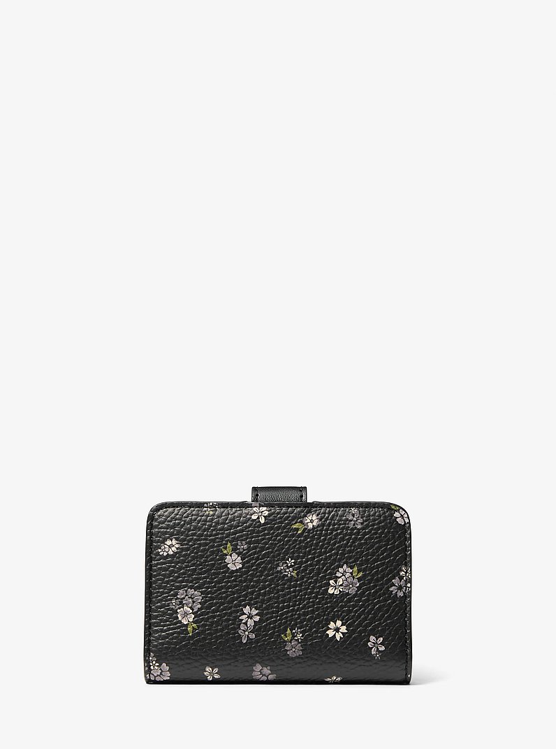 Jet Set Travel Small Floral Printed Wallet in BLACK | Michael Kors