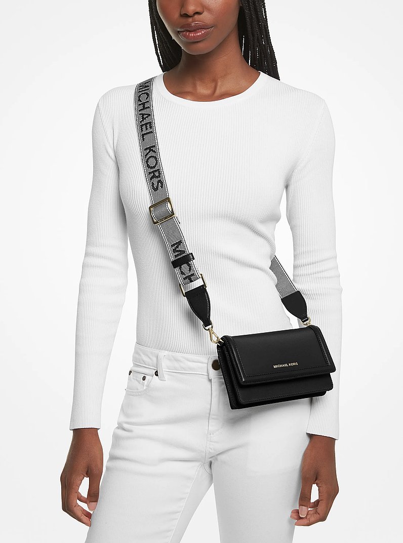 Jet Set Small Nylon Gabardine Smartphone Crossbody Bag in BLACK | Michael Kors