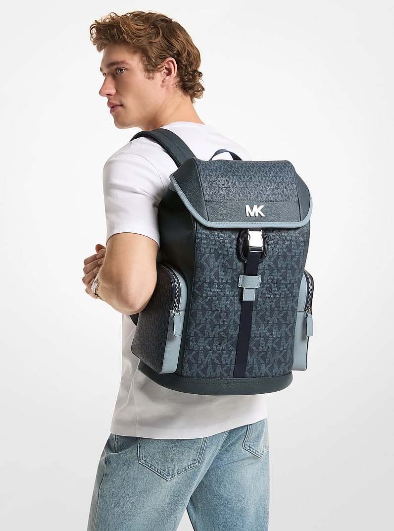 Cooper Medium Signature Logo City Backpack in ADMIRL MULTI | Michael Kors