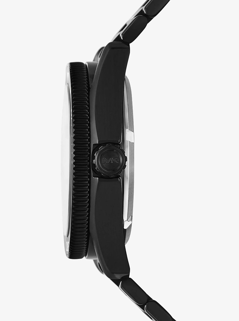 Oversized Maritime Black-Tone Watch in BLACK - Sale | Michael Kors