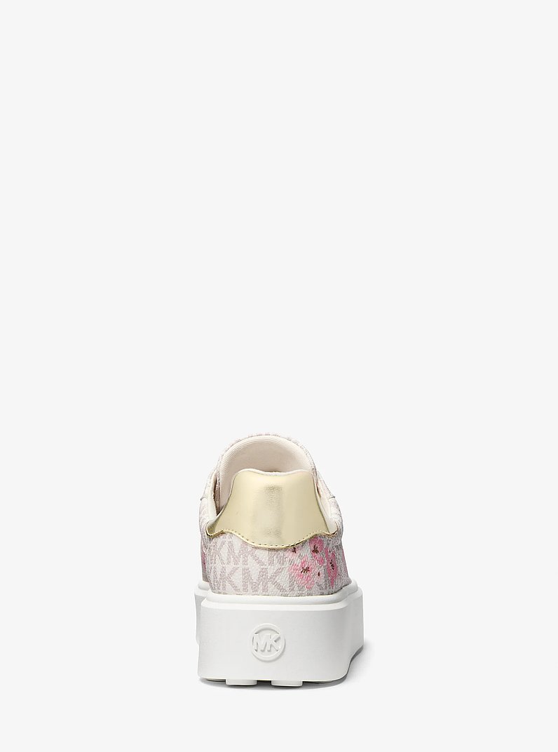 Romey Floral Signature Logo Platform Sneaker in VANILLA COMBO
