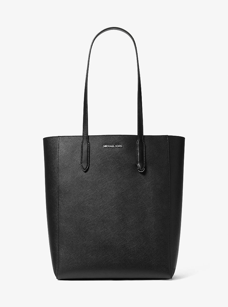 Vincent Large Saffiano Leather Tote Bag with Card Case in BLACK | Michael Kors