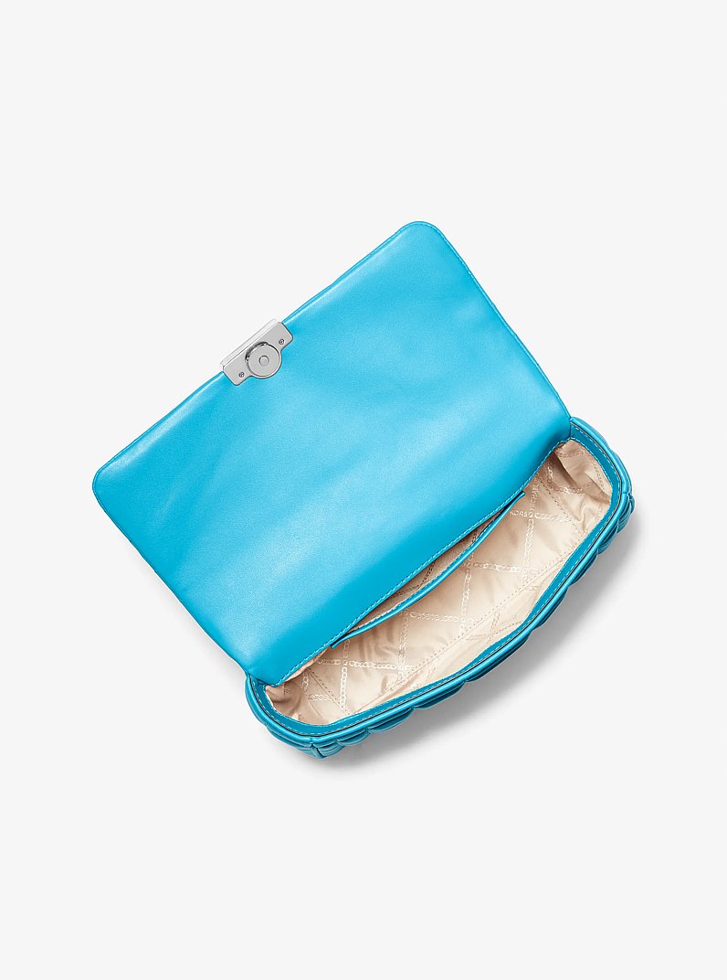 Tribeca Large Quilted Leather Shoulder Bag in SANTORINI BLUE | Michael Kors