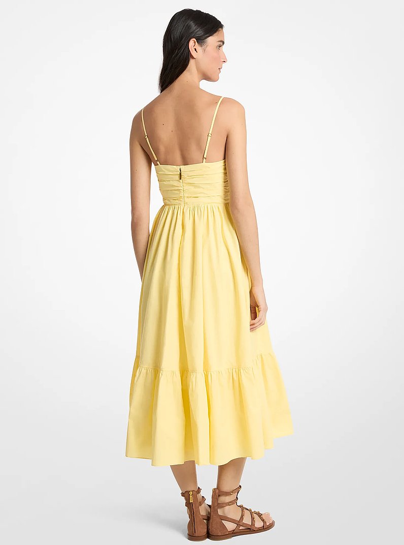 Midikleid aus Baumwoll-Popeline in ZITRONE | Michael Kors