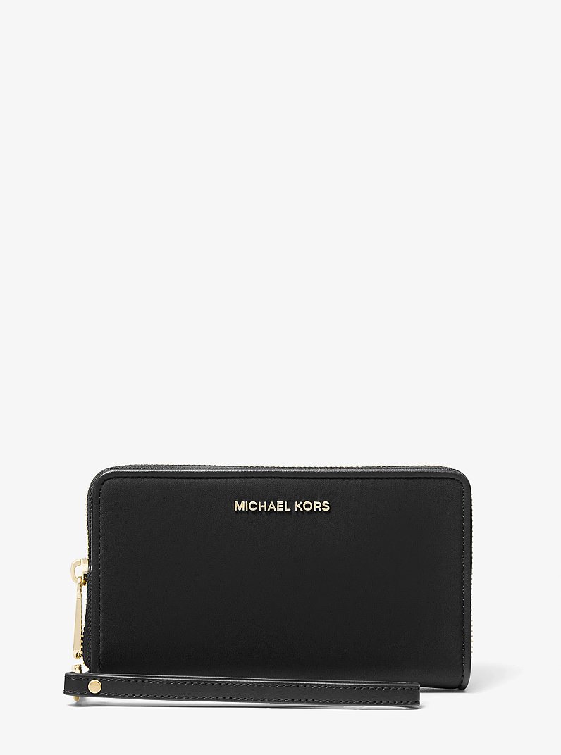 Bolso de pulsera Jet Set grande de nailon con compartimiento para smartphone in NEGRO | Michael Kors
