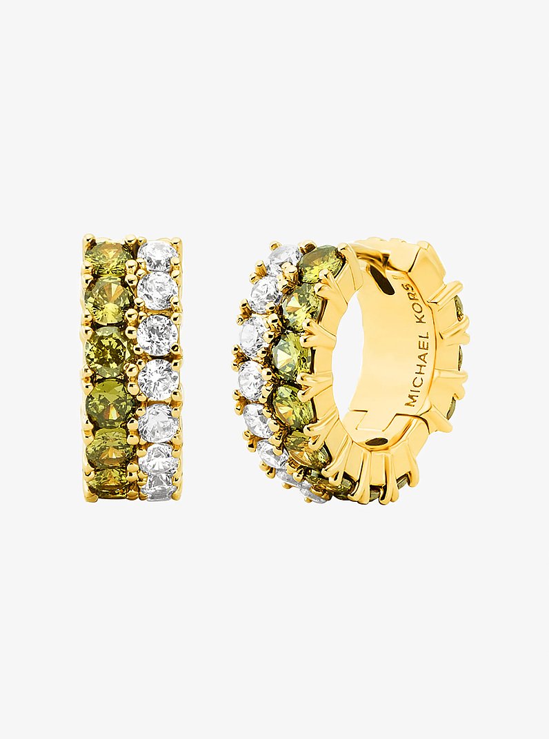 Colored Stone Huggie Earrings in GOLD/PERIDOT | Michael Kors