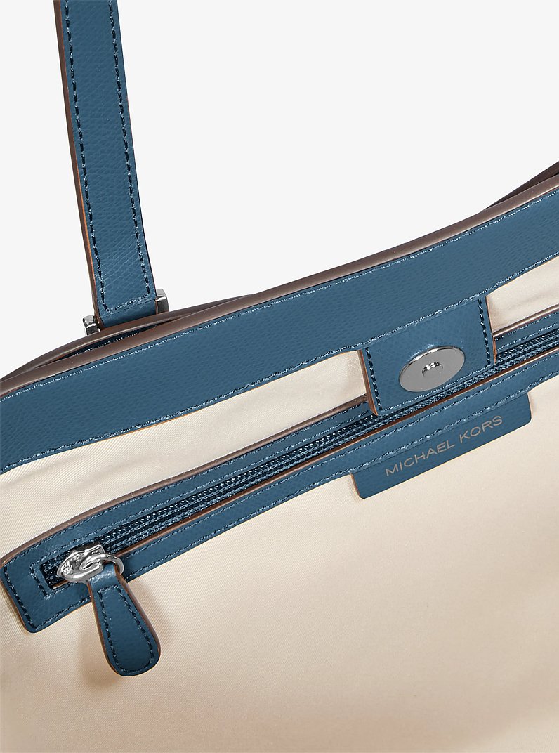 Taryn Large Leather Tote Bag in DK CHAMBRAY | Michael Kors