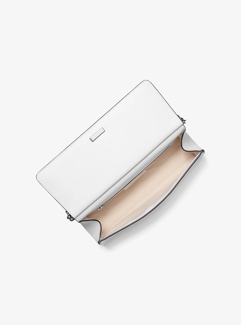 Carmine Medium Leather Pochette in OPTIC WHITE | Michael Kors