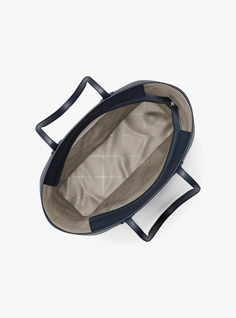 Eva Large Saffiano Leather Tote Bag in NAVY | Michael Kors