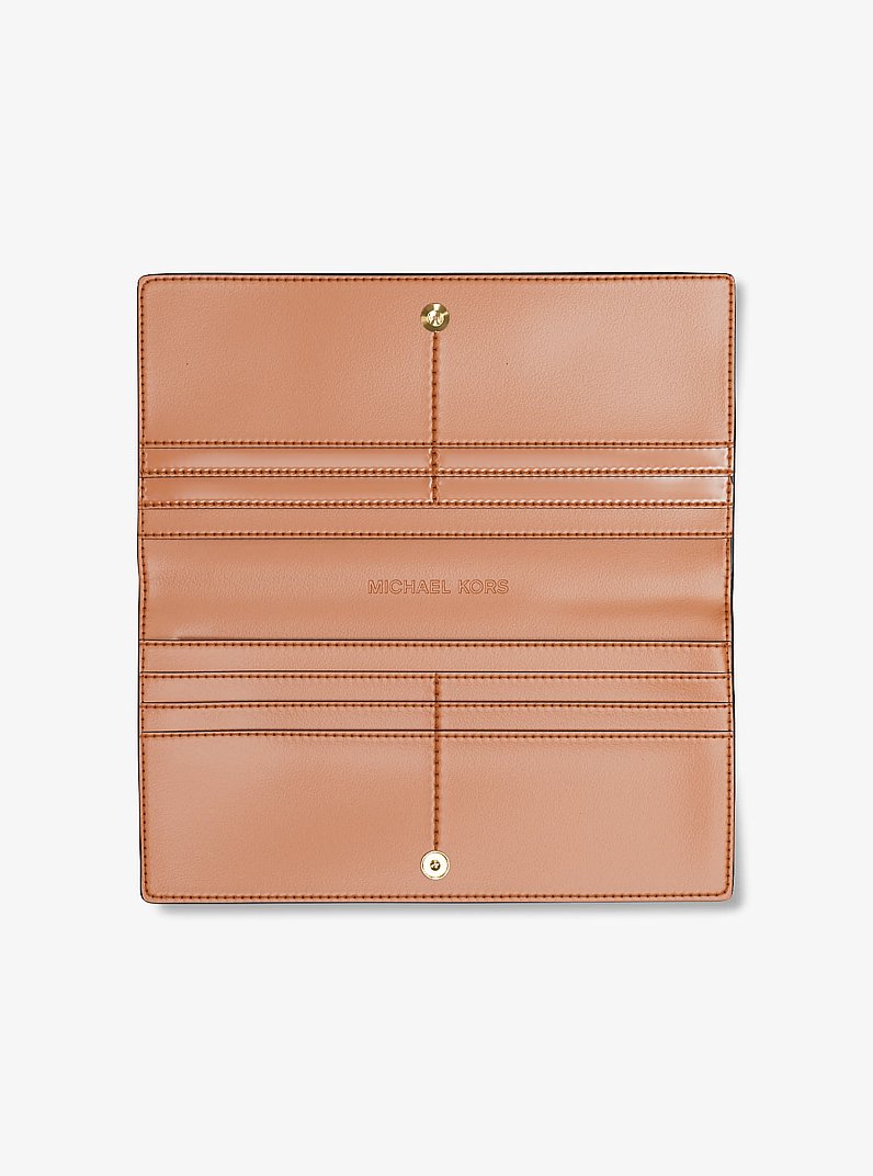 Carson Large Signature Logo Wallet in BROWN | Michael Kors