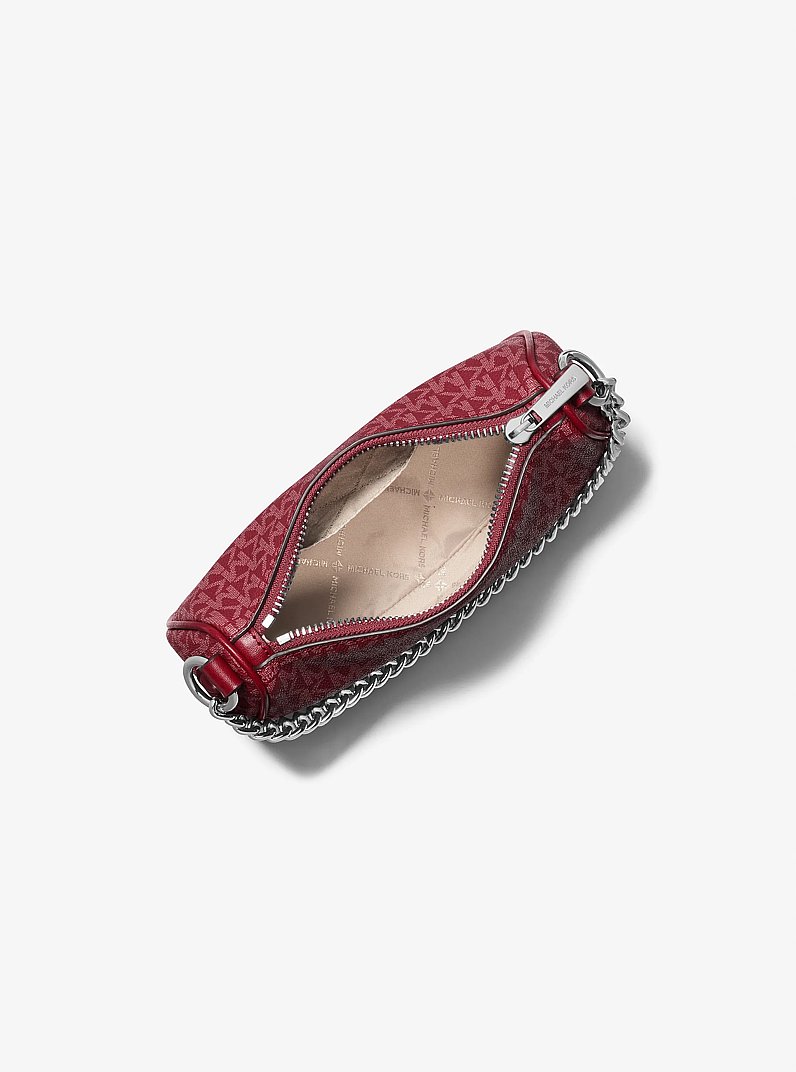 Carmela Small Signature Logo Crossbody Bag in MAROON | Michael Kors