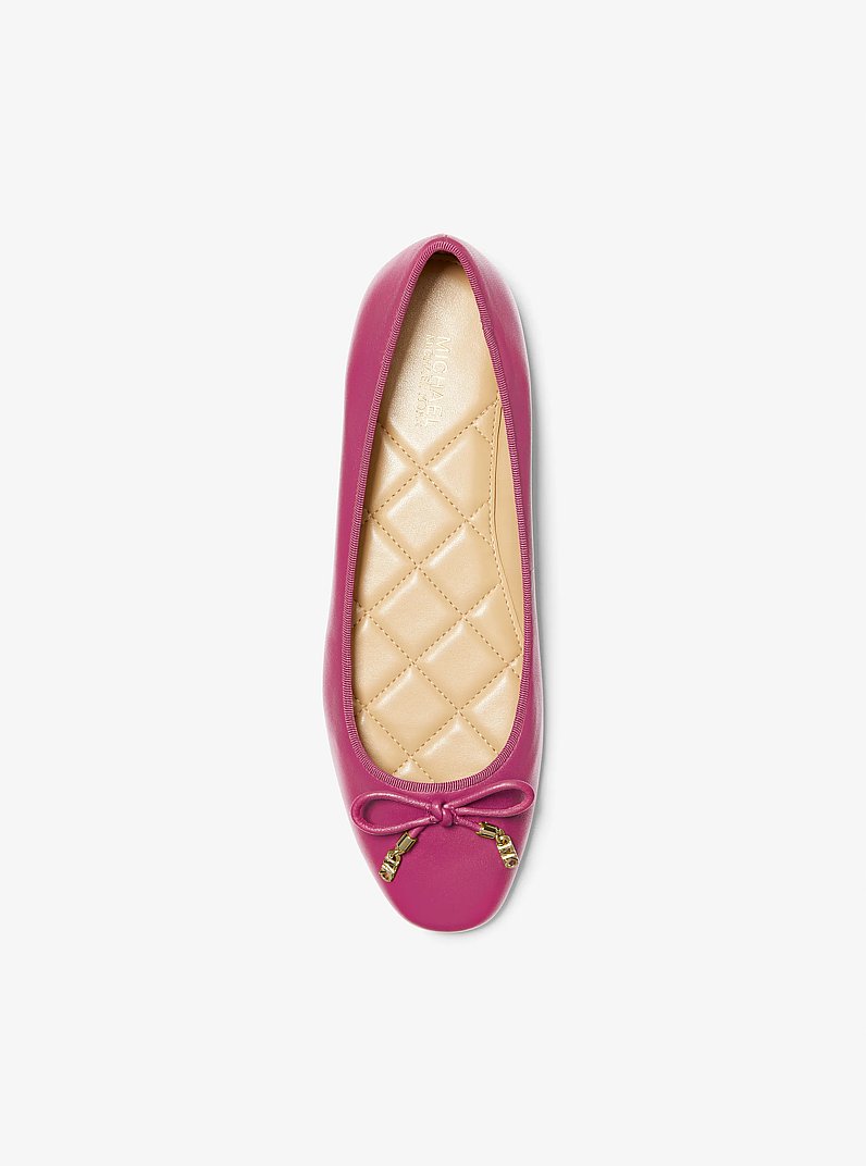 Nori Leather Ballet Flat in DEEP FUCHSIA | Michael Kors