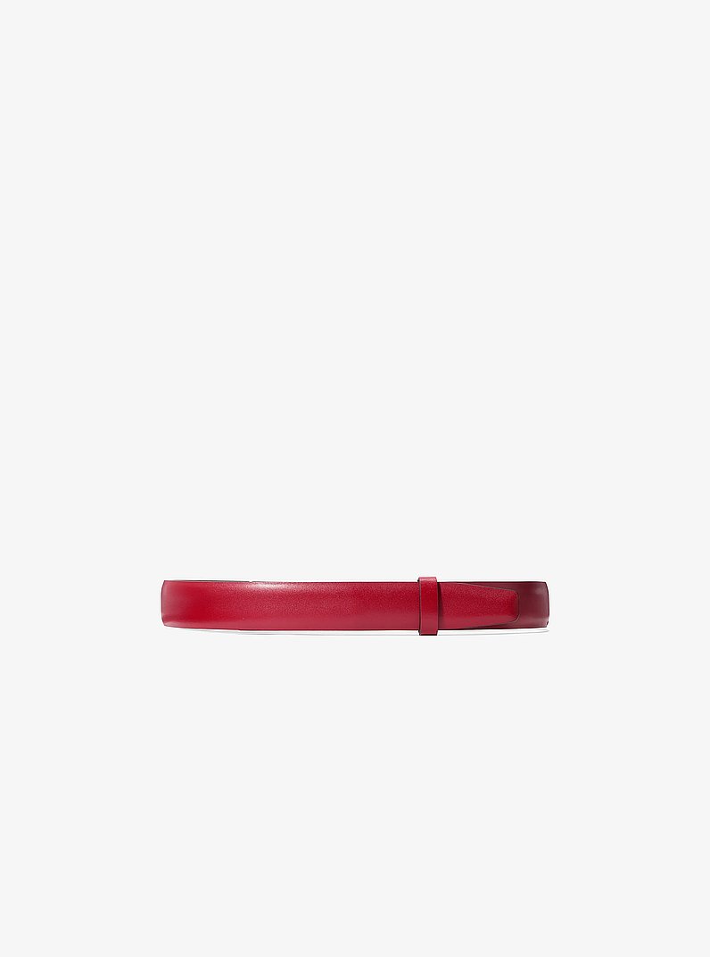 Alessandra Leather Belt in RUBY | Michael Kors