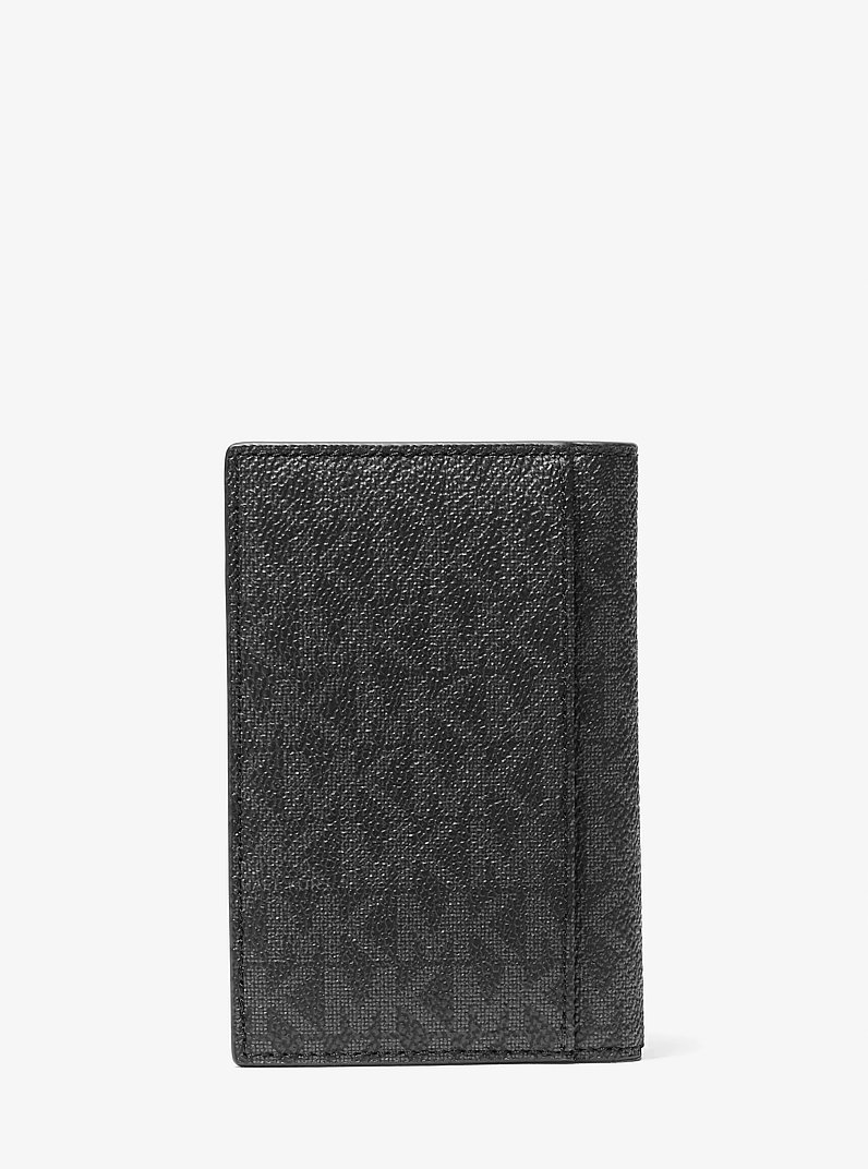 Rivington Striped Logo Bi-Fold Card Case in OXBLOOD | Michael Kors