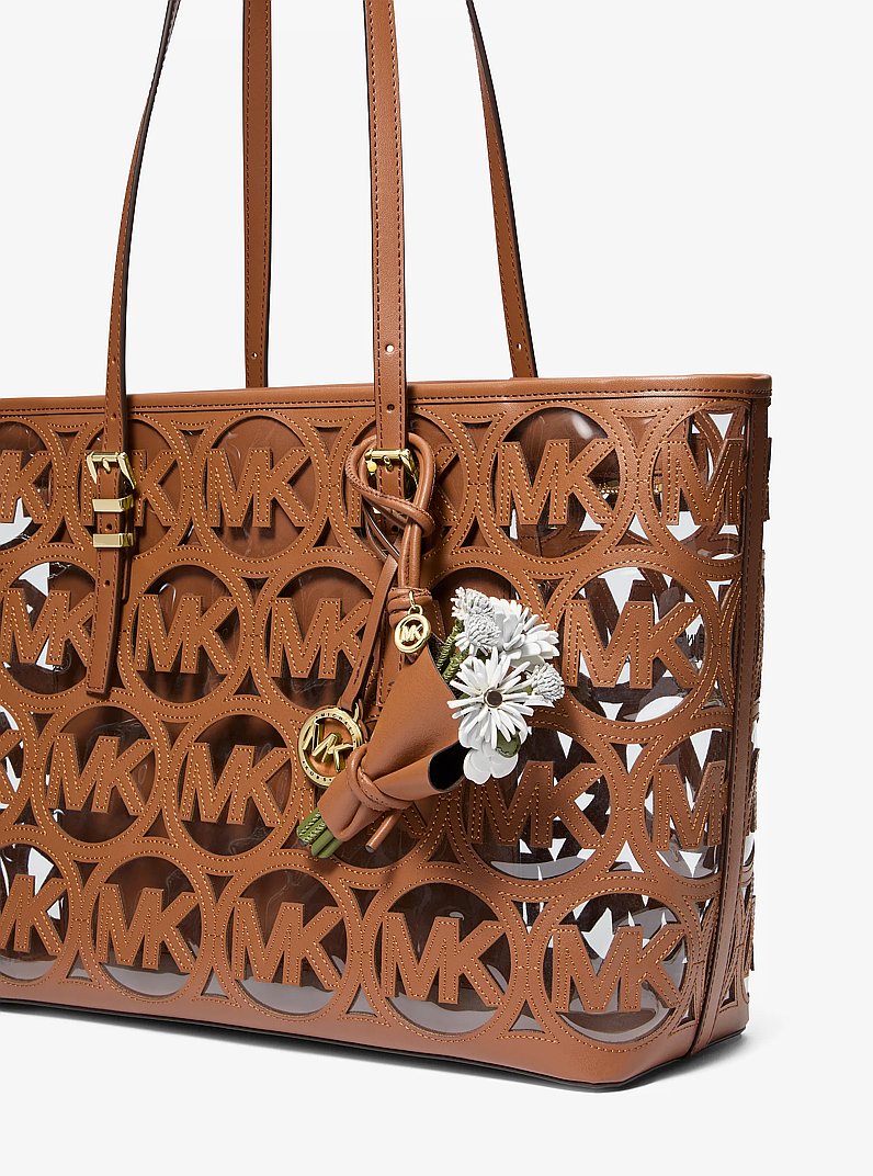 Leather Floral Bouquet Bag Charm in OPTIC WHITE | Michael Kors