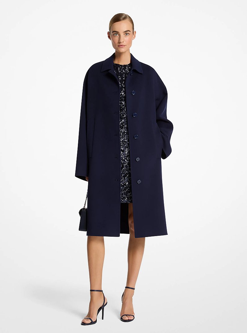 Double Faced Wool Oversized Balmacaan in MARITIME | Michael Kors