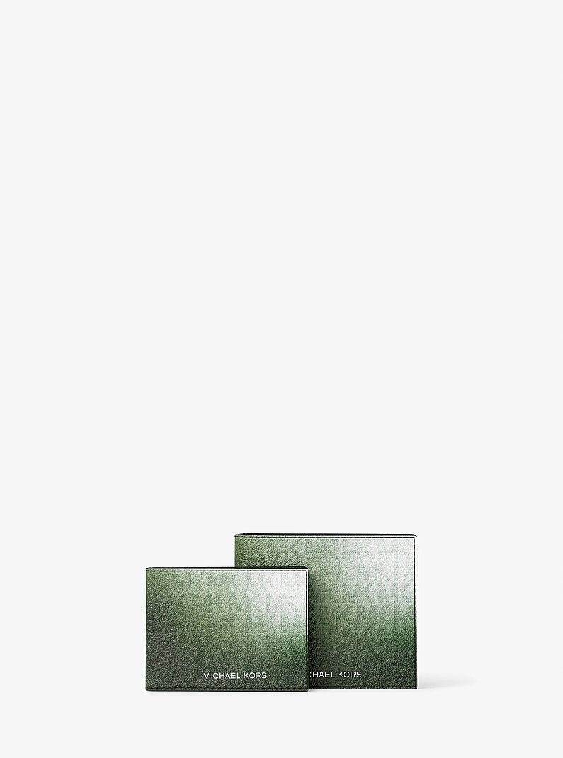 Billetera plegable Cooper con dise&ntilde;o ombr&eacute; y logotipo exclusivo y solapa para documento de identificaci&oacute;n in MUSGO COMBINADO | Michael Kors