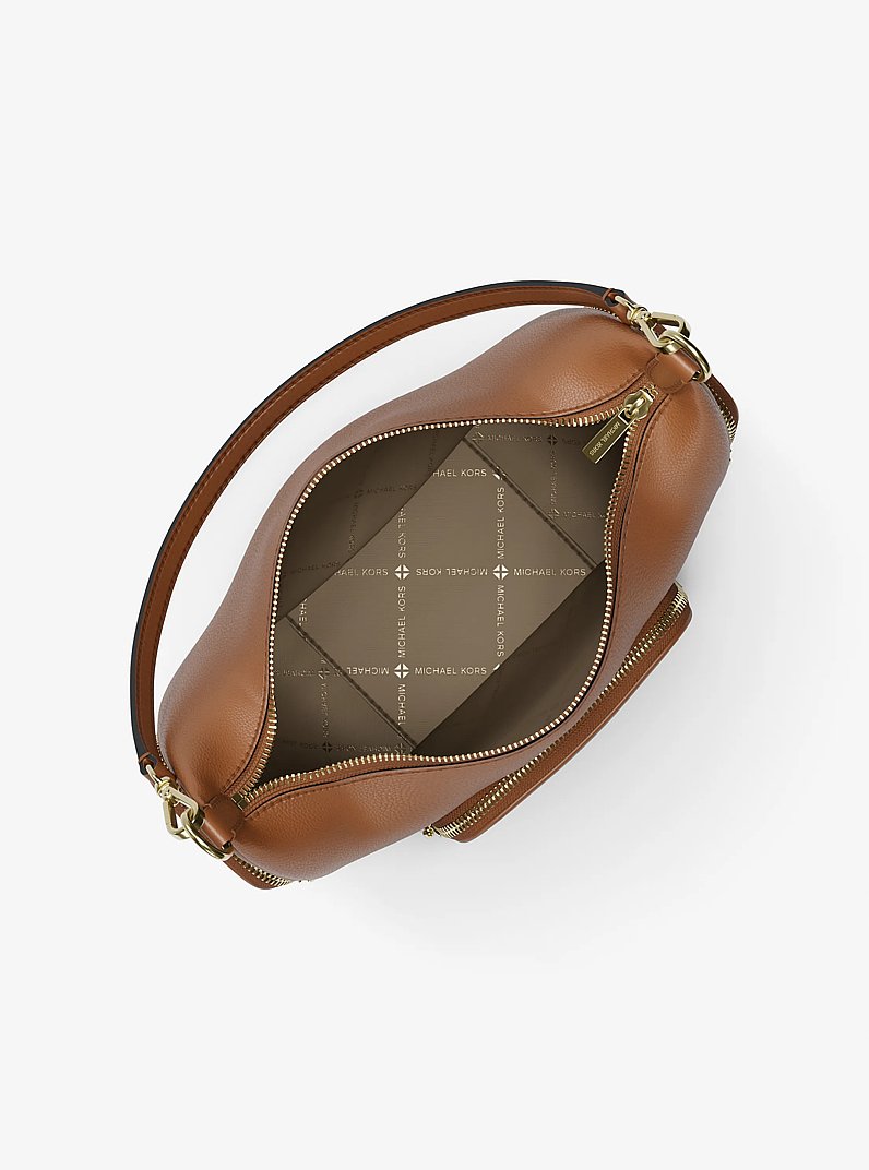 Merritt Medium Pebbled Leather Convertible Shoulder Bag in LUGGAGE | Michael Kors