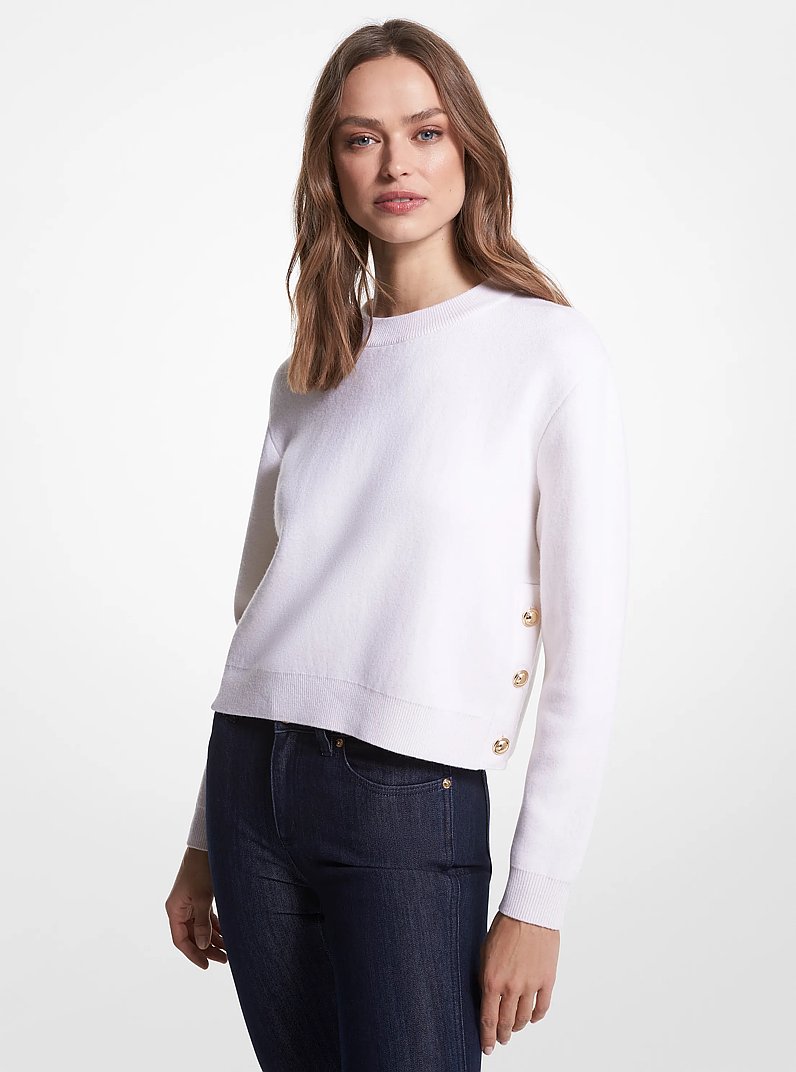 Wool Blend Sweater in WHITE | Michael Kors
