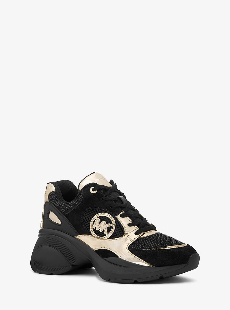 Zuma Mesh and Metallic Trainer in PALE GOLD | Michael Kors