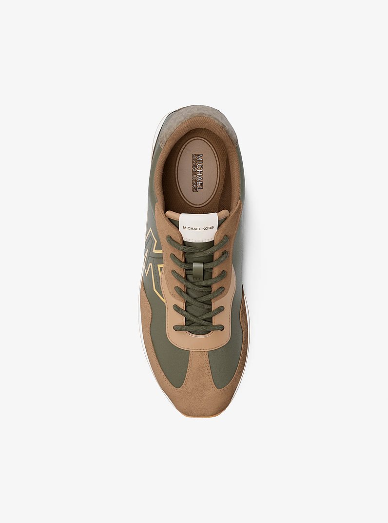 Essex Mixed-Media Trainer in OLIVE | Michael Kors