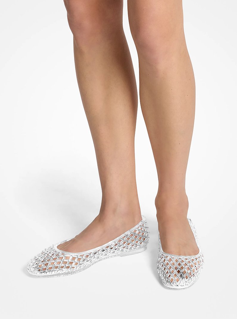 Pixie Embellished Jelly Ballet Flat in CLEAR | Michael Kors