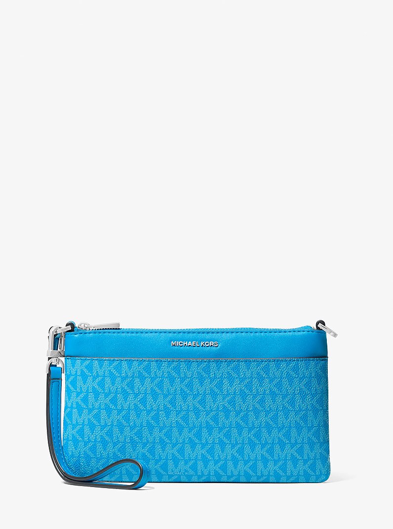 Pochette da polso convertibile Jet Set media con logo in BLU MILOS | Michael Kors