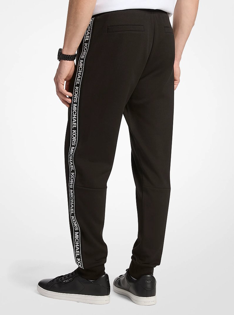 Logo Tape Cotton Blend Joggers in BLACK | Michael Kors