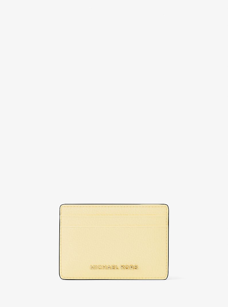 Kartenetui aus gekrispeltem Leder in ZITRONE | Michael Kors