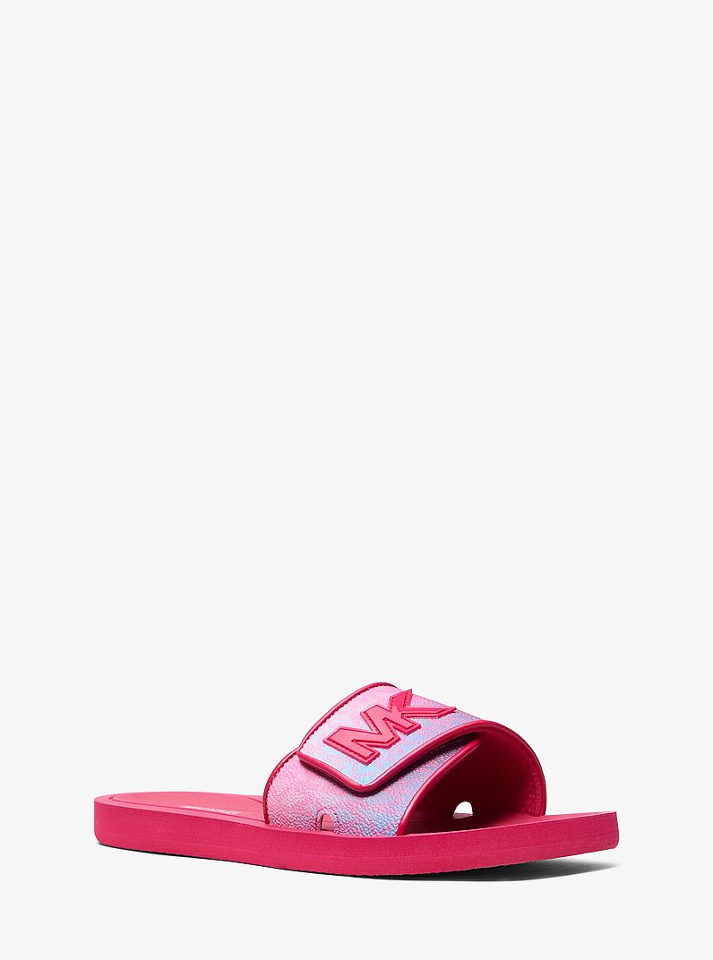 Palmer Ombr&eacute; Signature Logo Slide Sandal in DARK RASPBERRY MULTI | Michael Kors