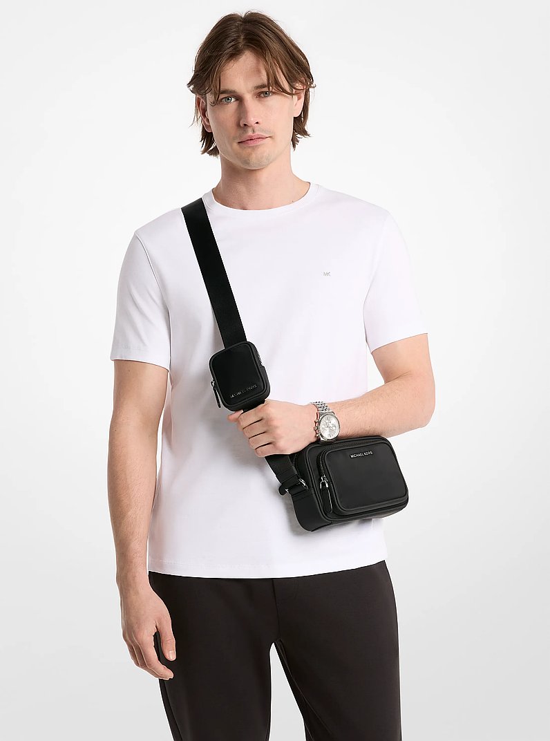 Sac pour appareil photo Brooklyn en nylon avec pochette in NOIR | Michael Kors