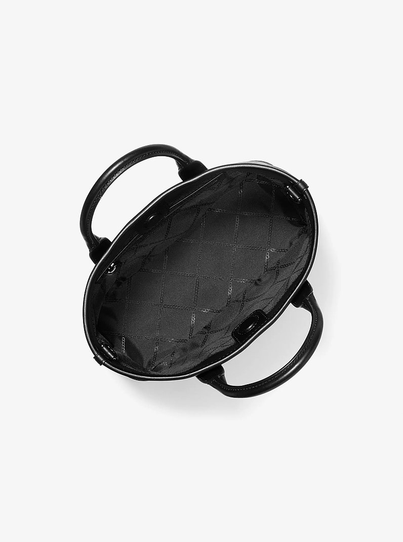 Luisa Small Signature Satchel in BLACK | Michael Kors