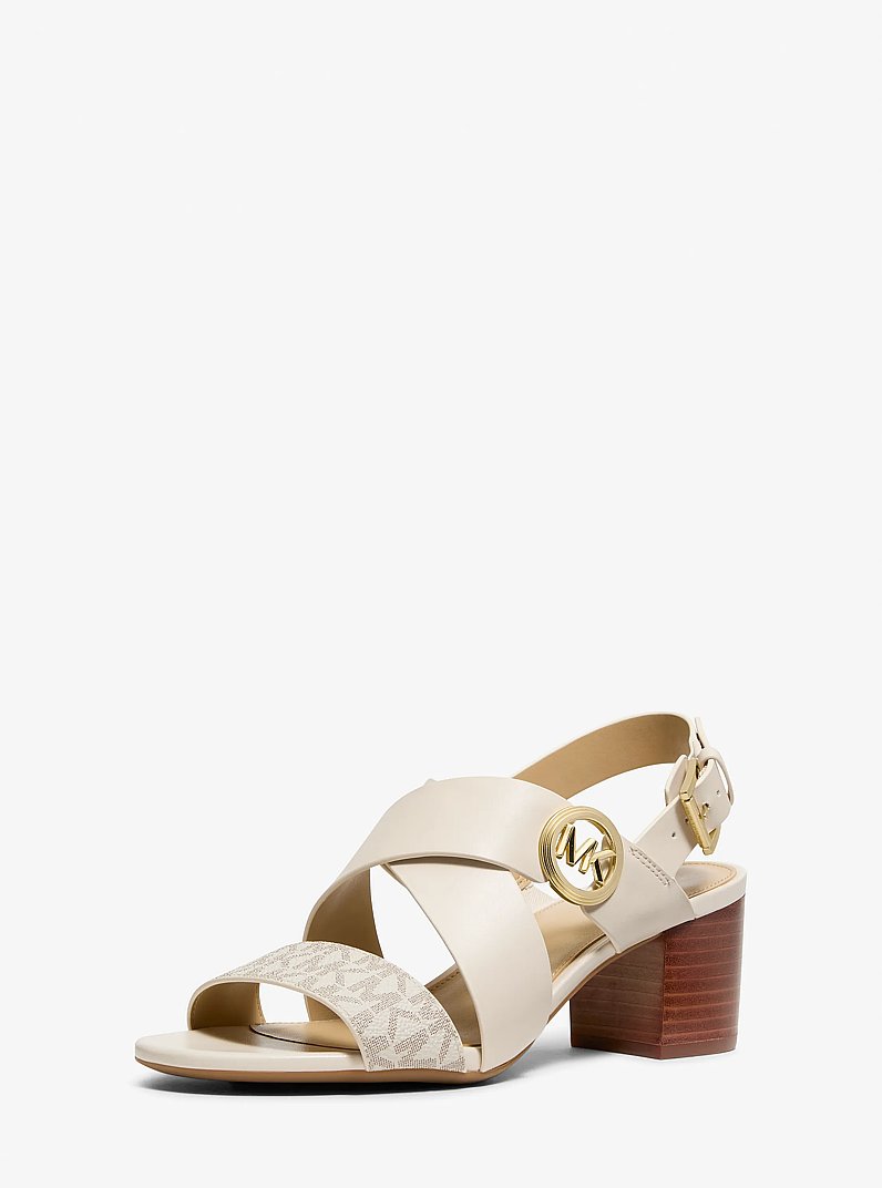 Sandalo Vera in pelle con logo in COMBO VANIGLIA | Michael Kors