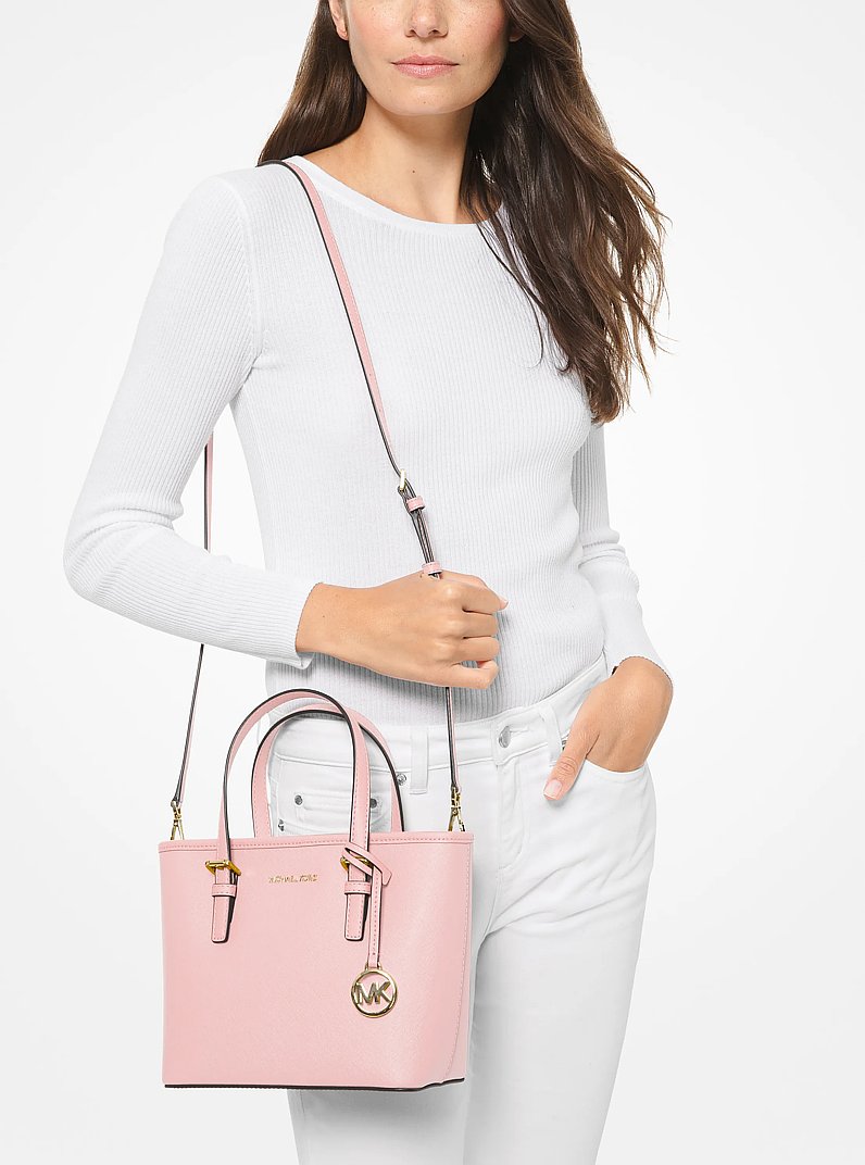Jet Set Travel Extra-Small Saffiano Leather Top-Zip Tote Bag in