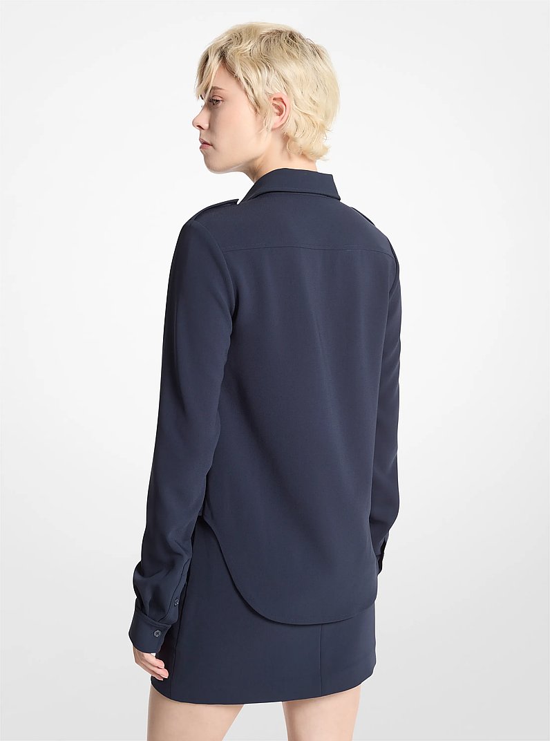 Crepe Utility Shirt in ADMIRAL | Michael Kors