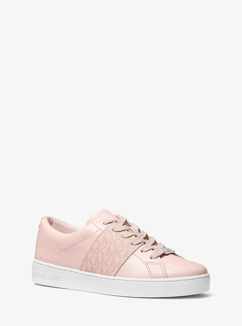 Sneaker Keaton con righe e stampa logo in ROSA TENUE | Michael Kors