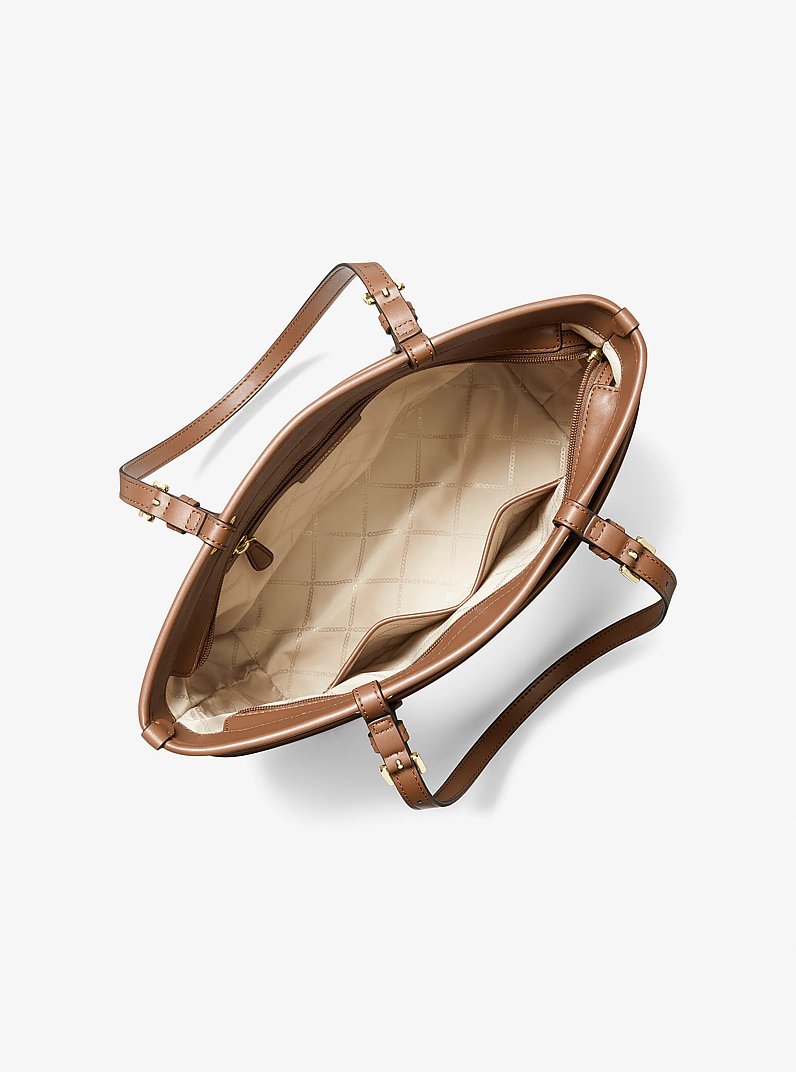 Winston Medium Signature Logo Pocket Tote Bag in VAINILLA/BELLOTA | Michael Kors