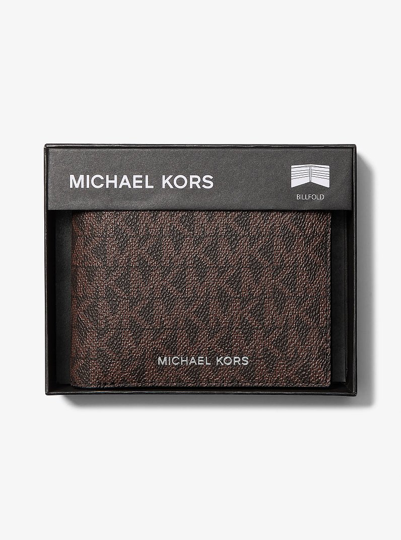 Hudson Signature Logo Billfold Wallet in BROWN/BLACK | Michael Kors