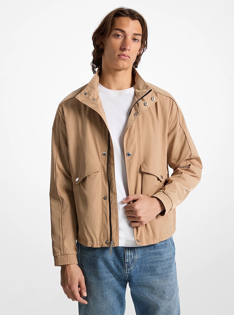 Water-Resistant Windbreaker Jacket in CAFE | Michael Kors