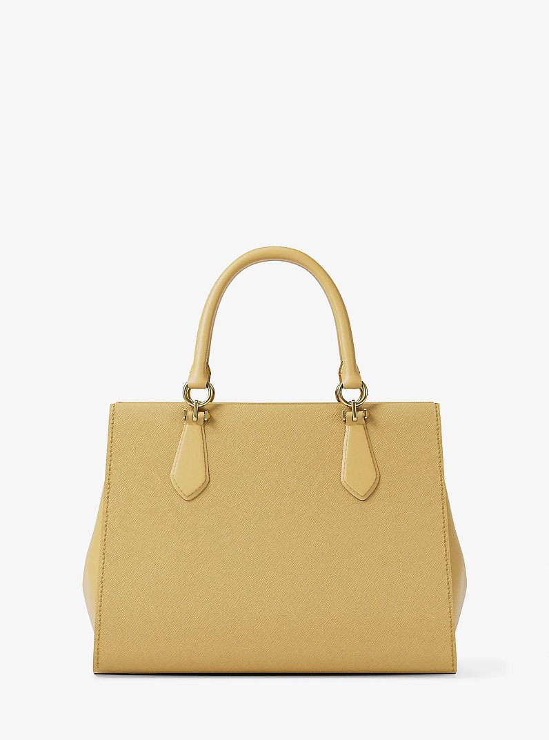 Marilyn Medium Saffiano Leather Satchel in HONEY | Michael Kors