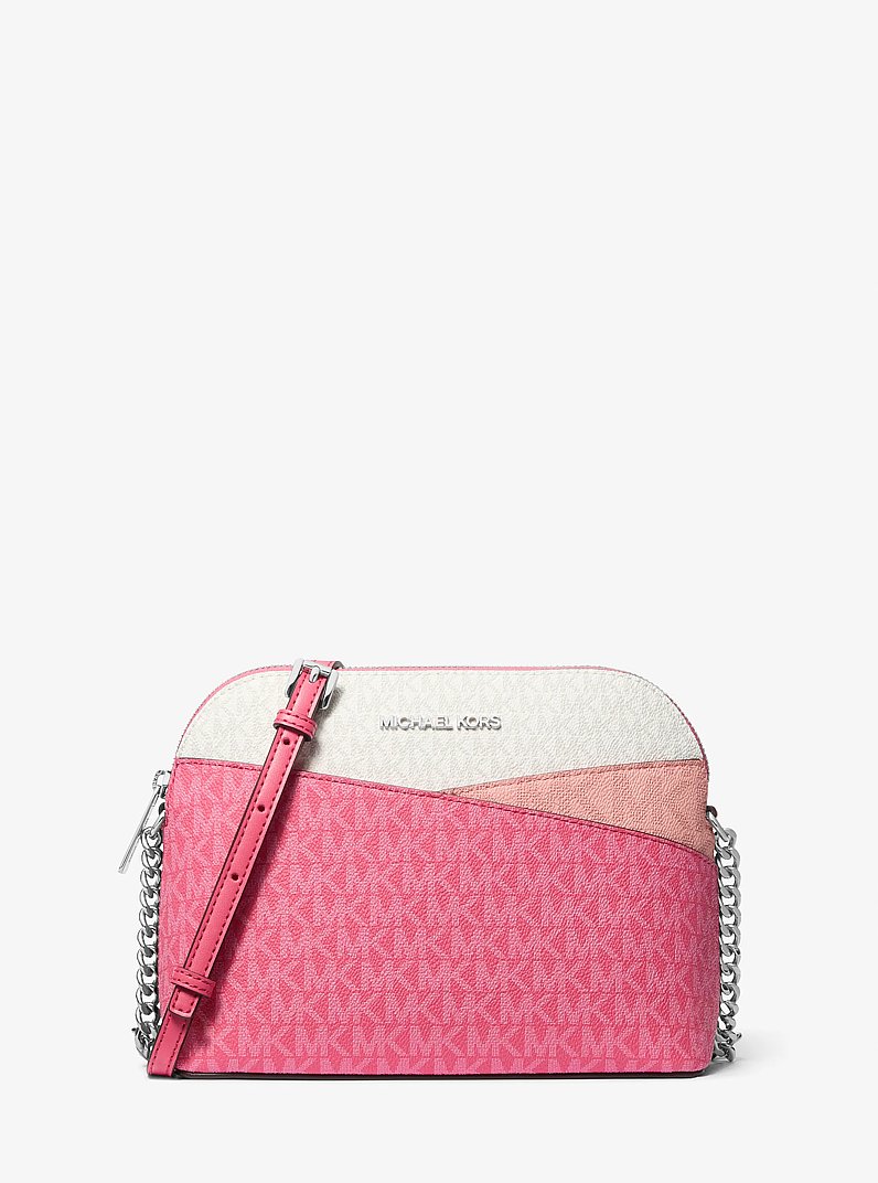 Jet Set Travel Color-Block Signature Logo Crossbody Bag in HIBISCUS | Michael Kors
