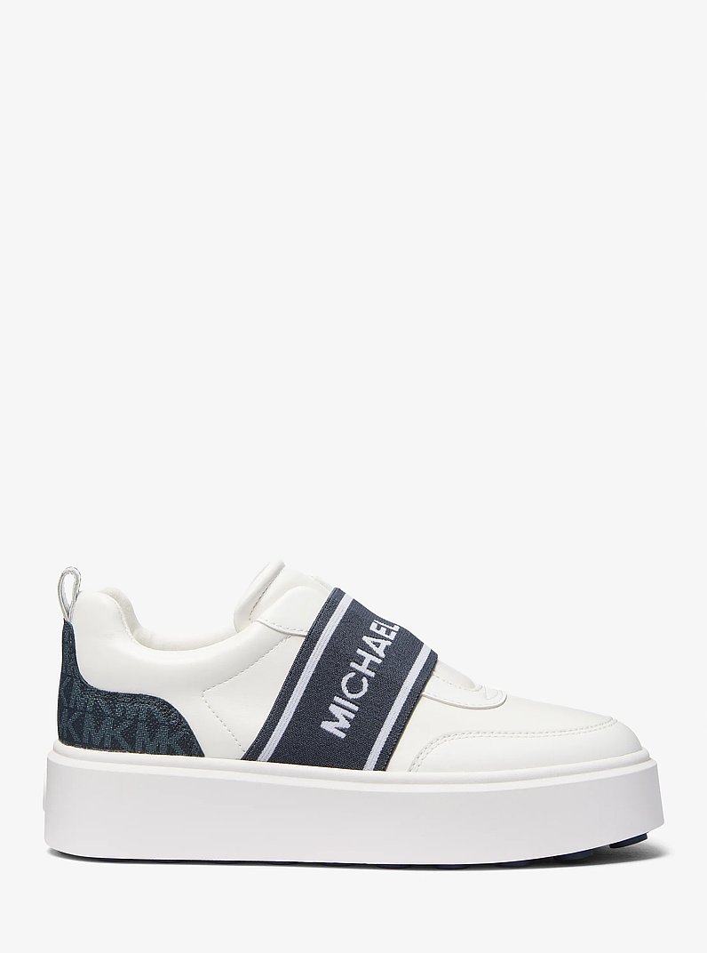 Romey Logo Tape Slip-On Platform Sneaker in NAVY | Michael Kors