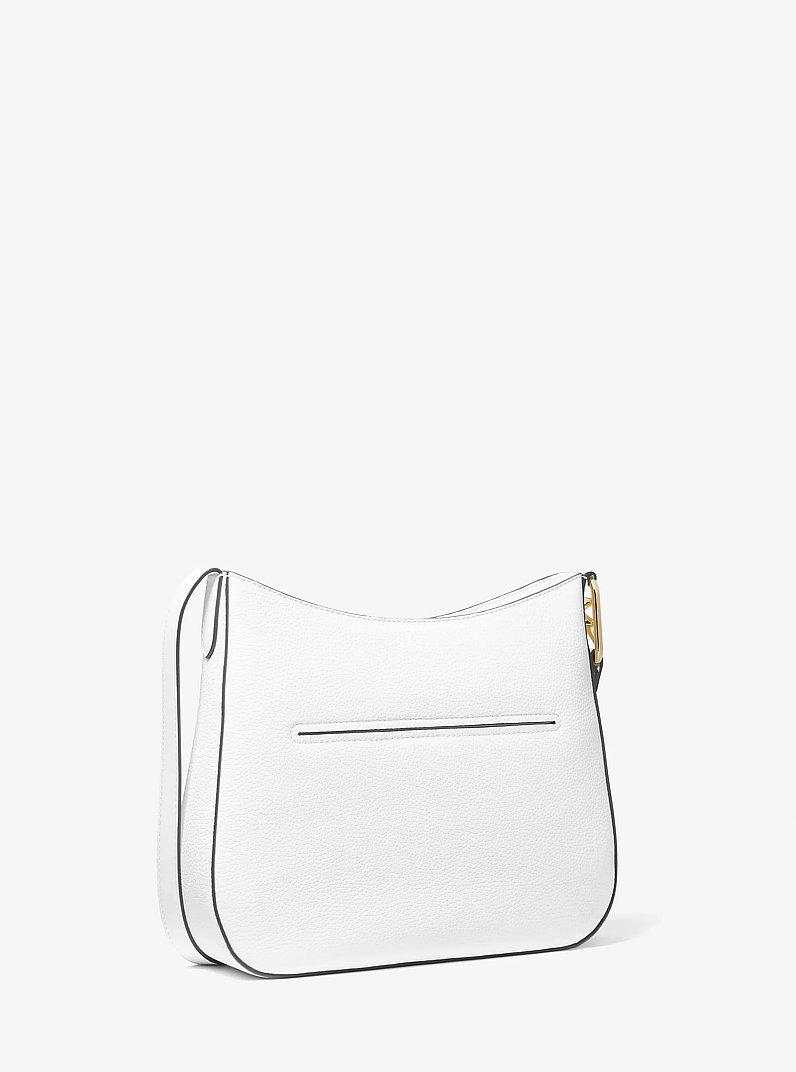 Grand sac &agrave; bandouli&egrave;re Kensington en cuir grain&eacute; in BLANC OPTIQUE | Michael Kors