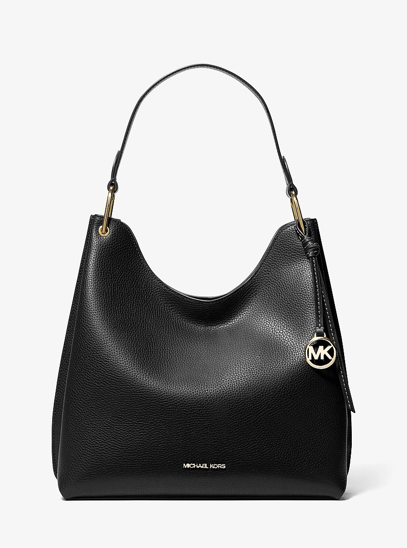 Bolso hobo de hombro Joan grande de piel granulada in NEGRO | Michael Kors