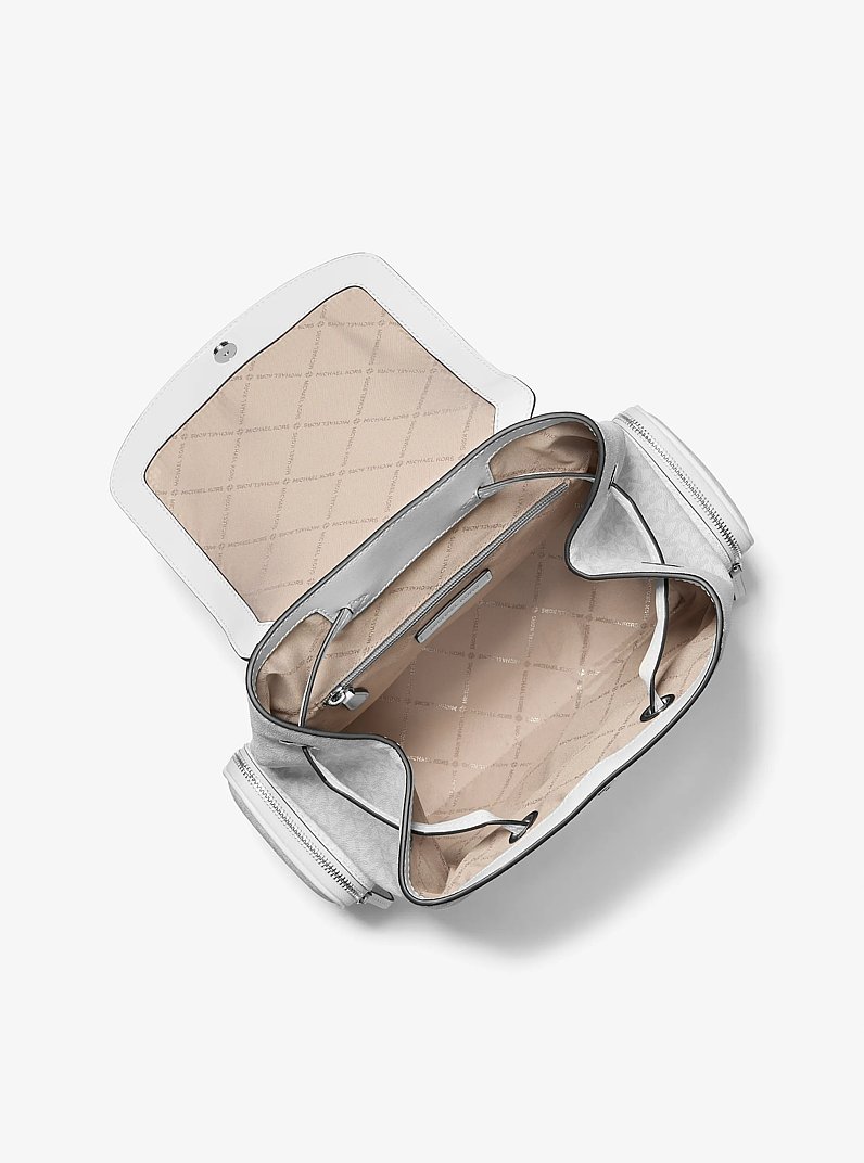 Jet Set Large Signature Logo Backpack in OPTIC WHITE - Sale