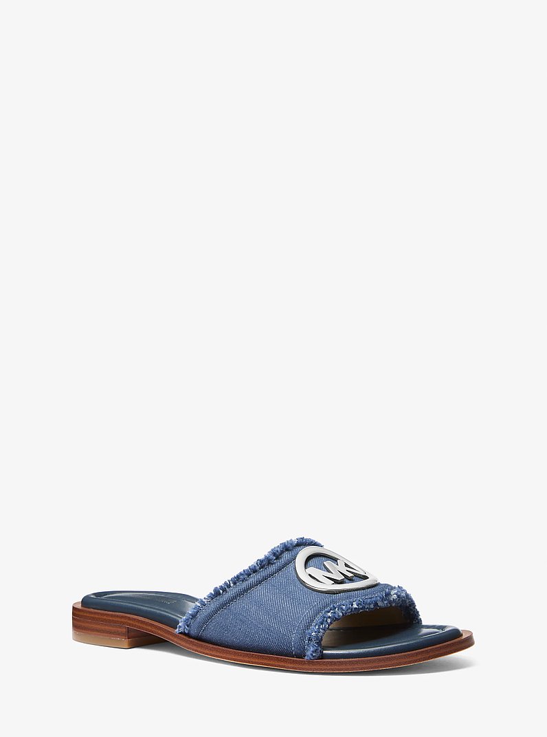 Hannah Hannah Denim Slide Sandal in MEDIUM BLUE WASH - Sale | Michael