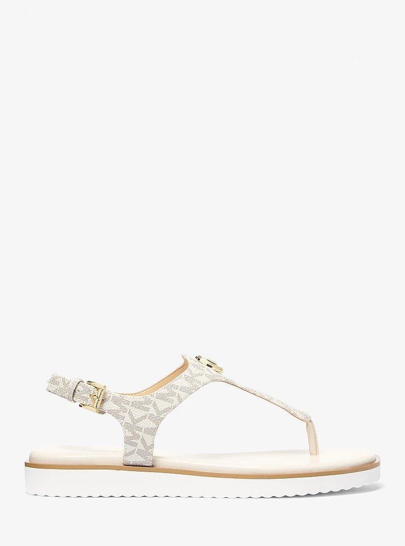 Val Signature Logo Thong Sandal in VANILLA | Michael Kors