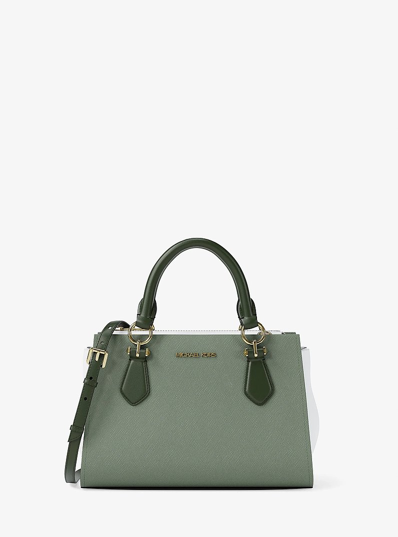 Marilyn Small Color-Block Saffiano Leather Messenger Bag in MOSS MULTI | Michael Kors